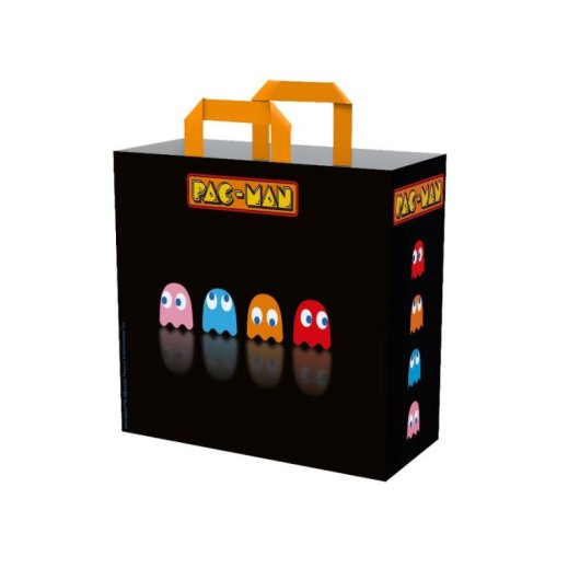 Bolsa de Compras Konix Pac-Man Negra PET Reciclado