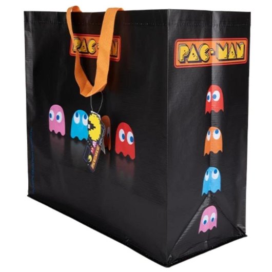 Bolsa de Compras Konix Pac-Man Negra PET Reciclado