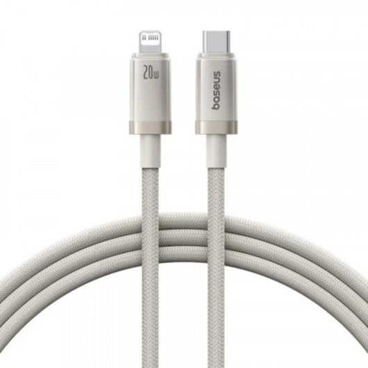 Cable Baseus Lightning a USB-C 1m Carga Rápida 20W Plata