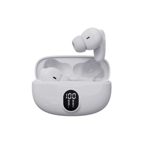 Denver TWE-57W kabellose Bluetooth 5.3 Kopfhörer mit Touch-Steuerung und Mikrofon weiß