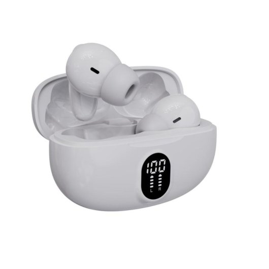 Denver TWE-57W kabellose Bluetooth 5.3 Kopfhörer mit Touch-Steuerung und Mikrofon weiß