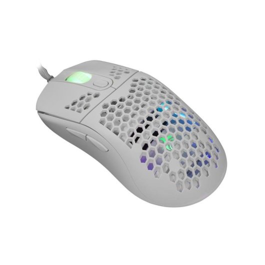 Mouse White Shark GALAHAD White USB 7200 DPI Ambidestro Bianco RGB