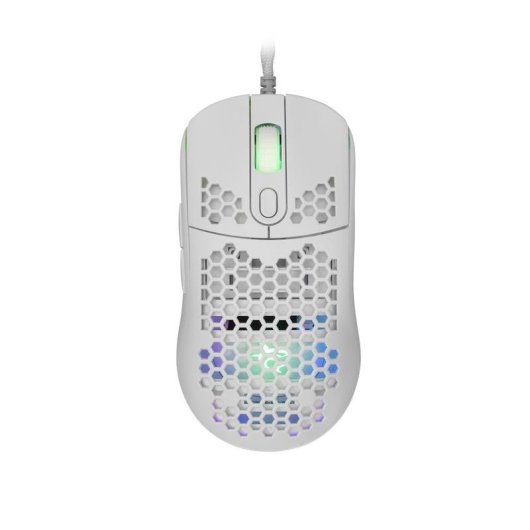 Mouse White Shark GALAHAD White USB 7200 DPI Ambidestro Bianco RGB