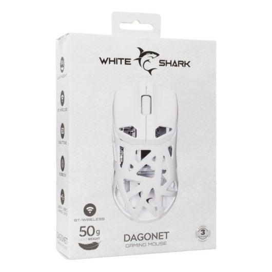Rato White Shark DAGONET Bluetooth 12000 DPI Branco 6 Botões Ambidestro