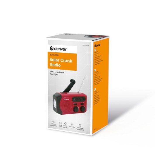 Tragbares Radio Denver SCR-2010MK2 AM/FM mit Solar und Kurbel