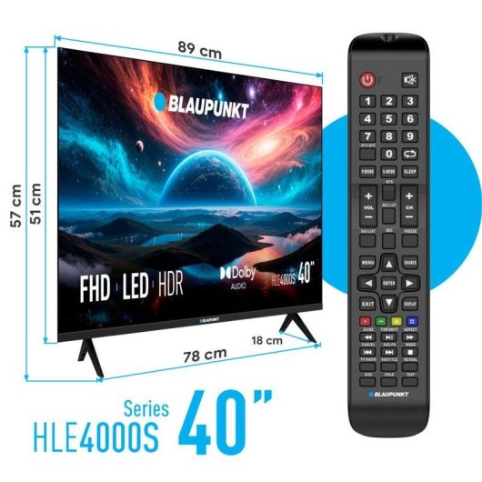 TV Blaupunkt LED 40HLE4000S 40" Full HD 60Hz Dolby Audio