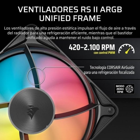 Refrigeración líquida Corsair NAUTILUS II 360 RS ARGB 360mm 3 ventiladores PWM negro