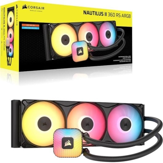 Refrigeración líquida Corsair NAUTILUS II 360 RS ARGB 360mm 3 ventiladores PWM negro