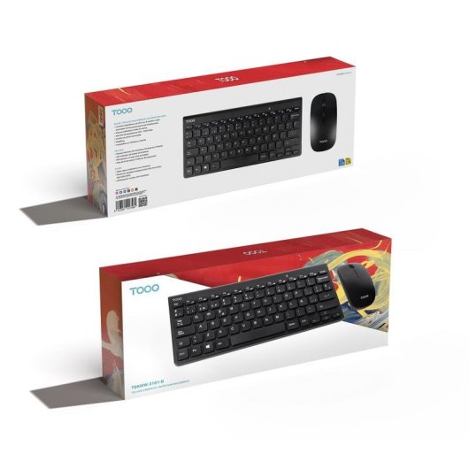 Teclado TooQ TQKMW-3101-B membrana compacto con ratón slim inalámbrico