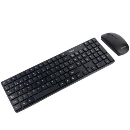 Teclado TooQ TQKMW-3102-B membrana inalámbrico con ratón slim negro