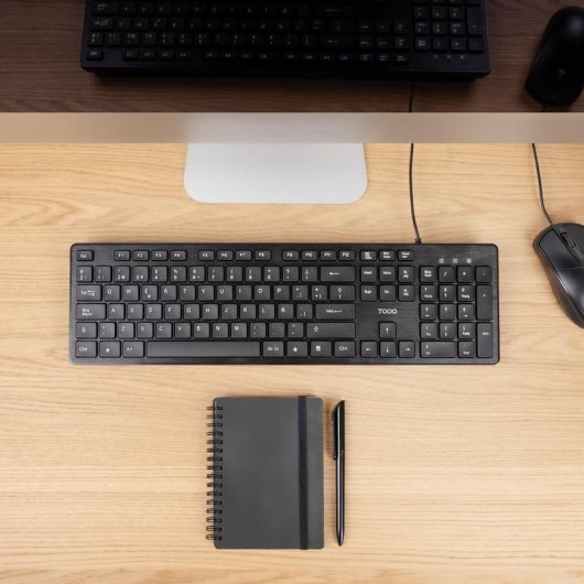 Clavier TooQ TQK-2003-B membrane silencieux avec câble USB noir