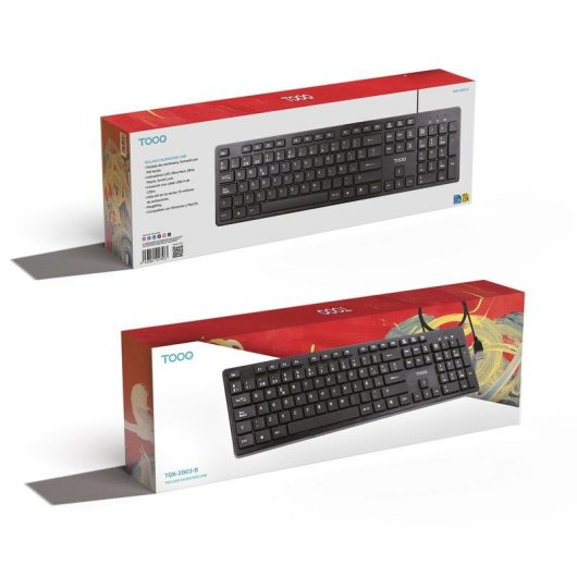 Clavier TooQ TQK-2003-B membrane silencieux avec câble USB noir