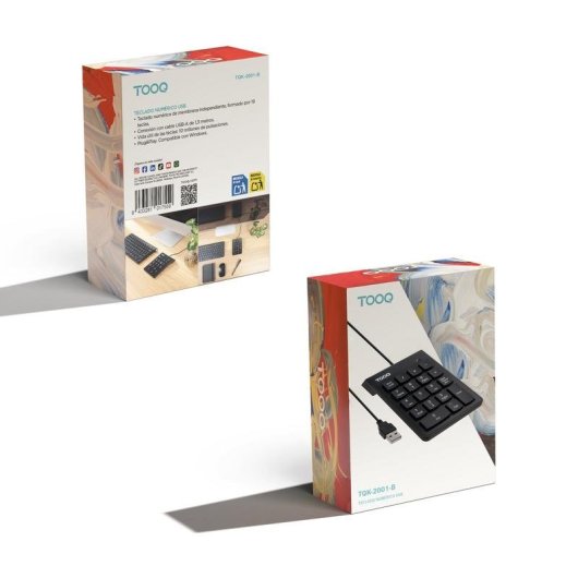 Clavier TooQ TQK-2001-B membrane compact USB noir 19 touches