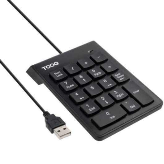 Clavier TooQ TQK-2001-B membrane compact USB noir 19 touches