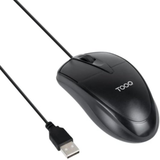 Ratón TooQ TQM-1001-B USB 1000 DPI Ambidextrisch Schwarz