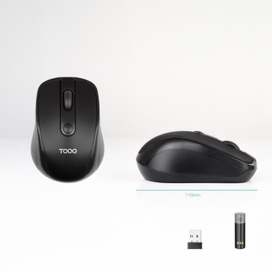 Ratón TooQ TQMW-1103-B Sans Fil 2.4 GHz 1600 DPI Noir Ambidextre