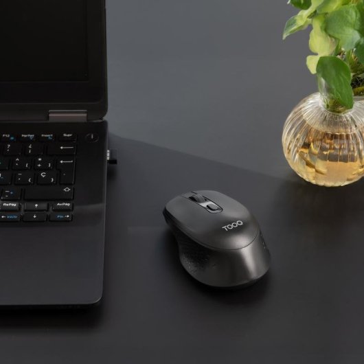 Ratón TooQ TQMW-1101-B sans fil 1600 DPI noir droitier