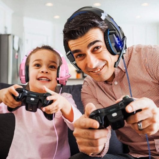 Auriculares Estéreo Para Juegos Con Micrófono, Cancelación De Ruido E Iluminación 3.5 Mm + Usb Microfono E Led