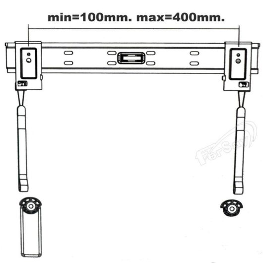 Fersay Soporte TV Pared 32 a 55" VESA 400x400 Máx 50 kg Negro