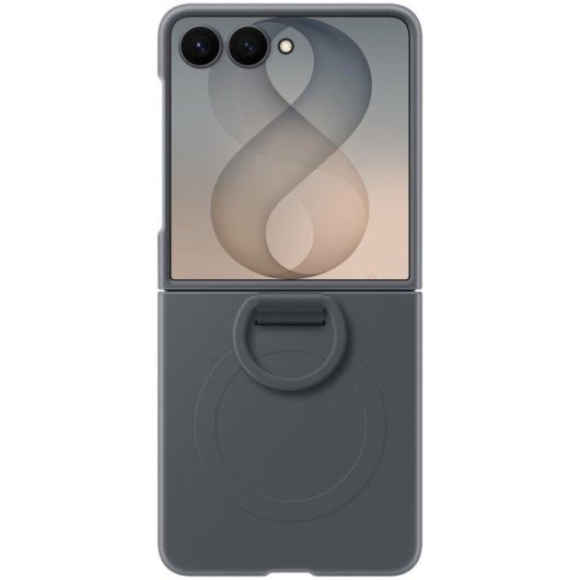 Samsung Silikon Magnetische Hülle mit Ring Graphit für Galaxy Z Flip8