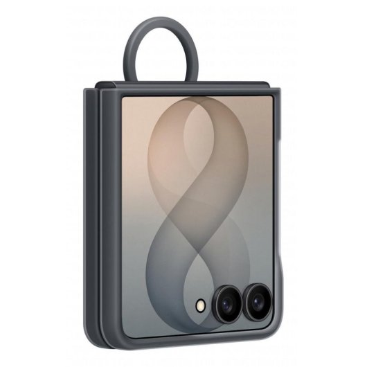 Samsung Silikon Magnetische Hülle mit Ring Graphit für Galaxy Z Flip8