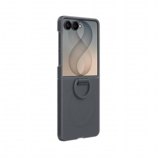 Samsung Silikon Magnetische Hülle mit Ring Graphit für Galaxy Z Flip8