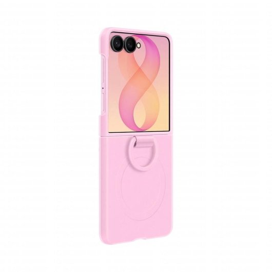 Funda para móvil Samsung Silicona Rosa Magnética con anilla para Galaxy Z Flip8