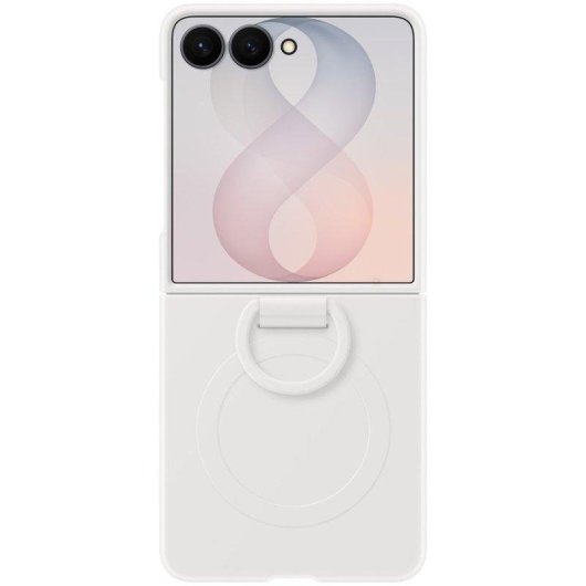 Magnetische Silikonhülle Creme mit Ring für Samsung Galaxy Z Flip8