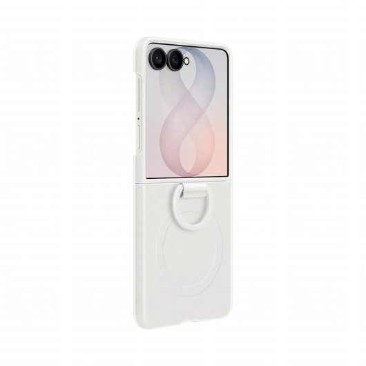 Magnetische Silikonhülle Creme mit Ring für Samsung Galaxy Z Flip8