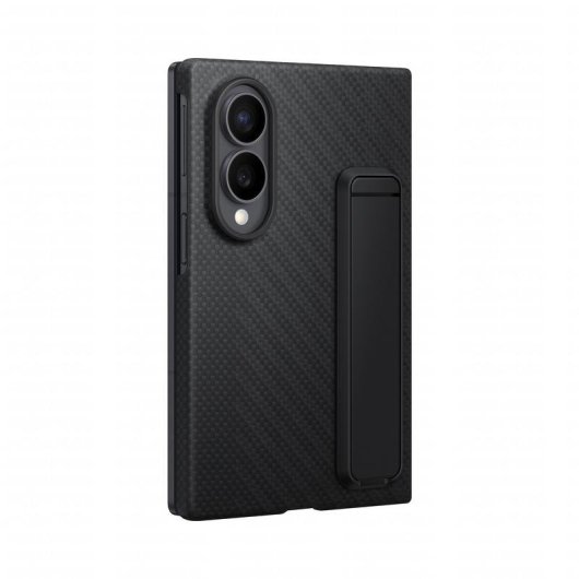 Samsung Hülle Carbonfaser mit Ständer Schwarz für Galaxy Z Fold8