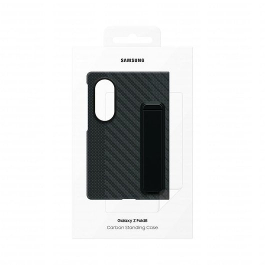 Samsung Hülle Carbonfaser mit Ständer Schwarz für Galaxy Z Fold8