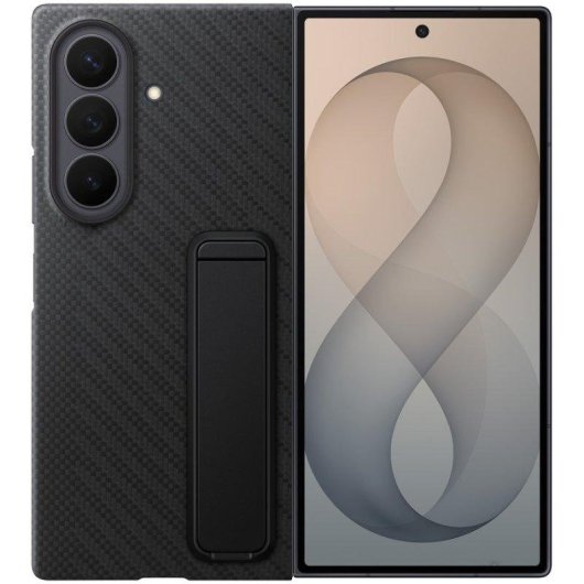 Custodia Samsung Fibra di Carbonio con Supporto Nero per Galaxy Z Fold8 Ultra
