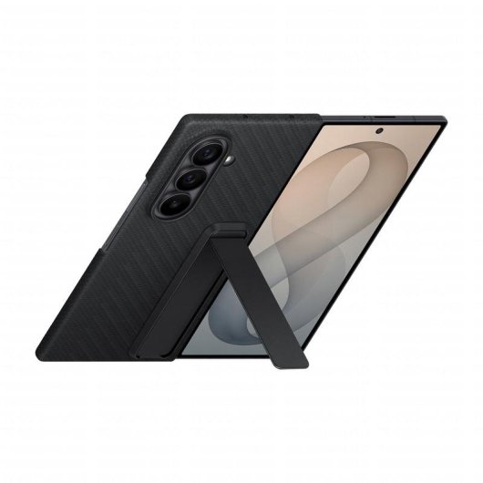 Custodia Samsung Fibra di Carbonio con Supporto Nero per Galaxy Z Fold8 Ultra