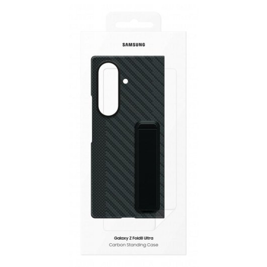 Custodia Samsung Fibra di Carbonio con Supporto Nero per Galaxy Z Fold8 Ultra