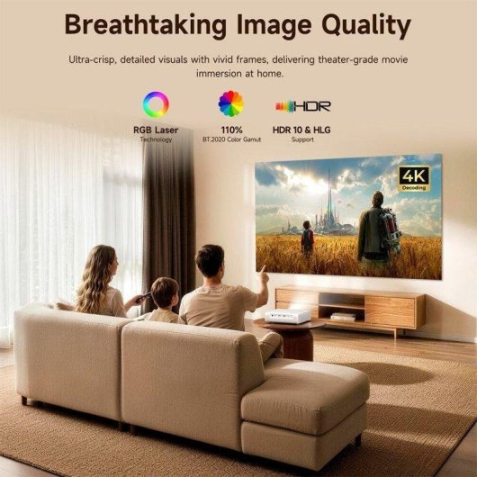 Proyector ETOE Dolphin 2 FullHD 800 Lúmenes 120" Láser DLP Google TV Portátil