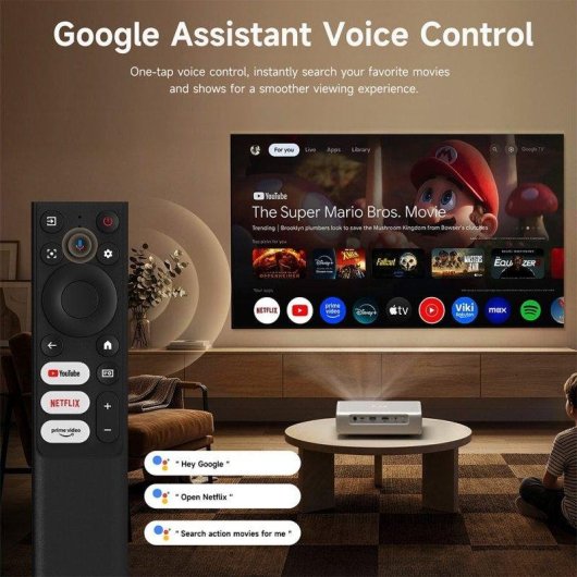 Proyector ETOE Dolphin 2 FullHD 800 Lúmenes 120" Láser DLP Google TV Portátil