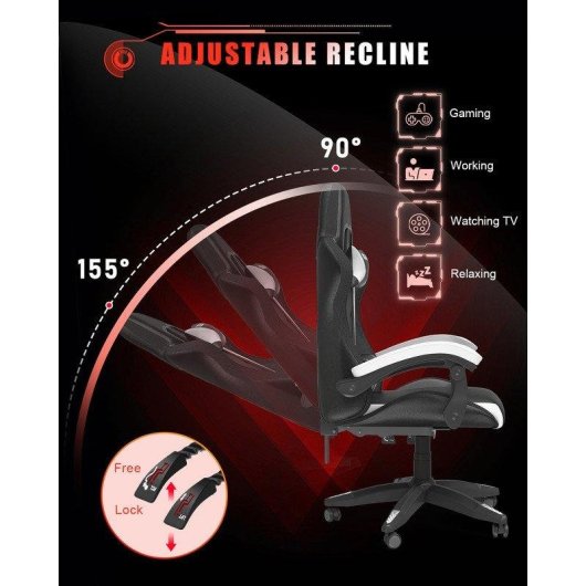 Sedia Gaming Naspaluro LED RGB Bianco Nero
