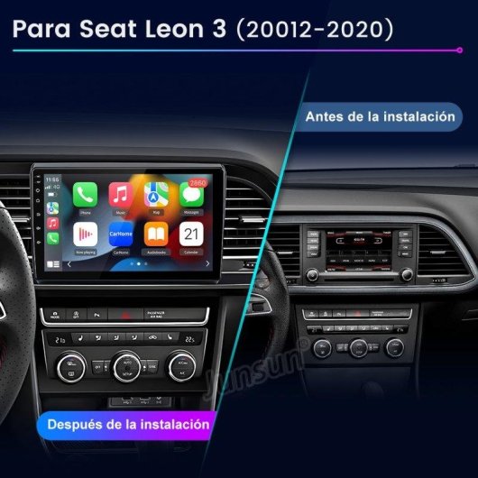 Autoradio Junsun Android 15 Octa Core CarPlay 4G GPS Seat Leon 3
