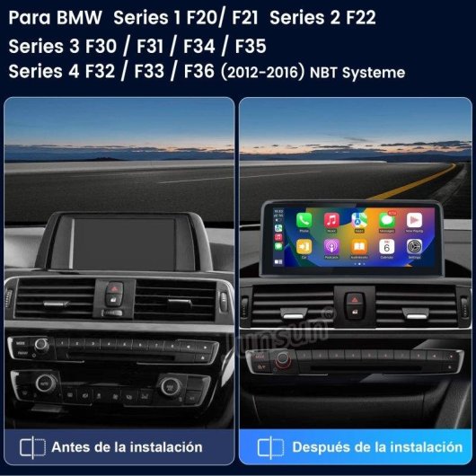 Autorradio Junsun 10.25" CarPlay Android Auto GPS para BMW NBT