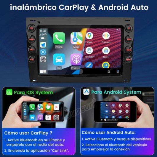 Autoradio JUNSUN Android 15 2+64GB Carplay GPS DAB+ Renault Megane II