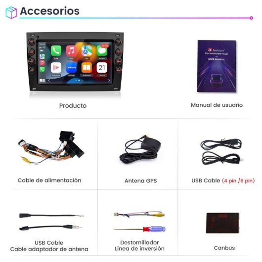 Autoradio JUNSUN Android 15 2+64GB Carplay GPS DAB+ Renault Megane II
