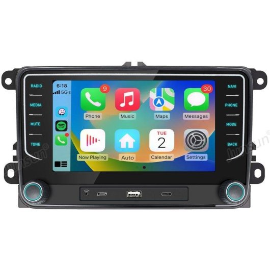 Autoradio JUNSUN 7" IPS Android 15 CarPlay Android Auto Bluetooth VW