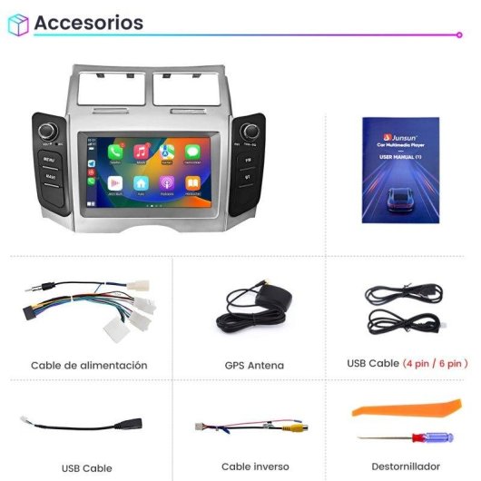 Autoradio Junsun 7 pouces Android 15 CarPlay Android Auto
