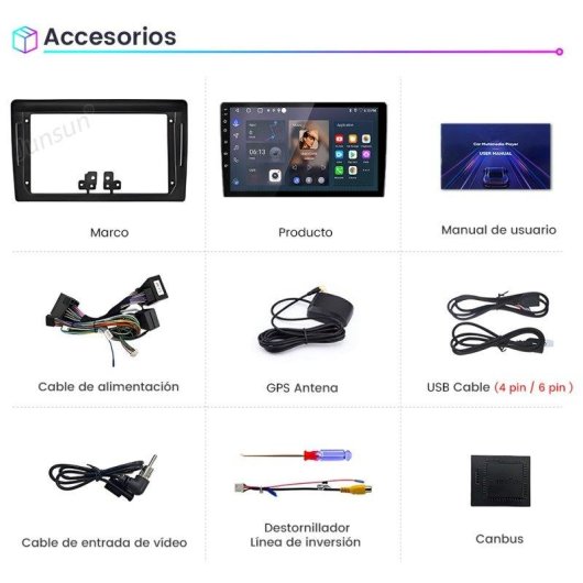 Autoradio Junsun Android 15 9" 2+64GB CarPlay GPS Peugeot 407