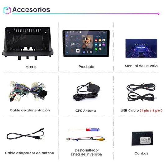 Autoradio Junsun 2+64GB Android 15 Carplay GPS Renault Megane