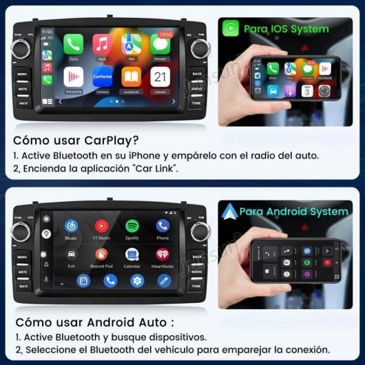 Autoradio Junsun 7'' Android 15 CarPlay Android Auto GPS RDS Wifi