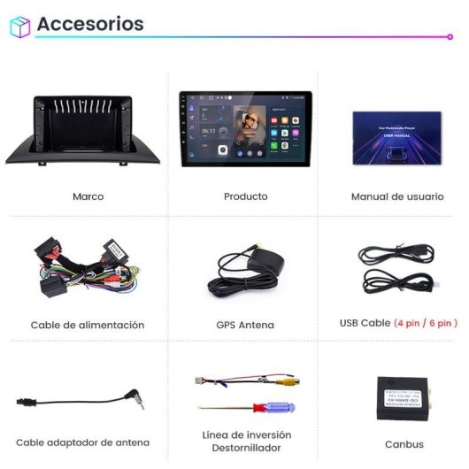 Autoradio Junsun Android 15 Carplay écran tactile GPS Bluetooth 2+64GB haute résolution