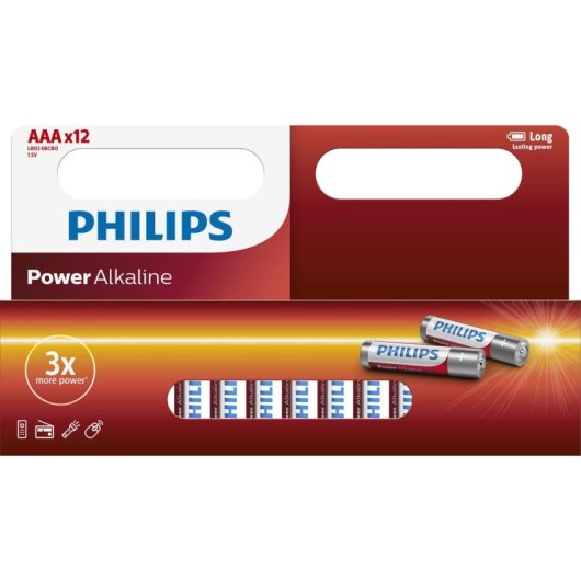 Pila Alcalina Philips PowerLife AAA 1.5V Pack 12 Unidades