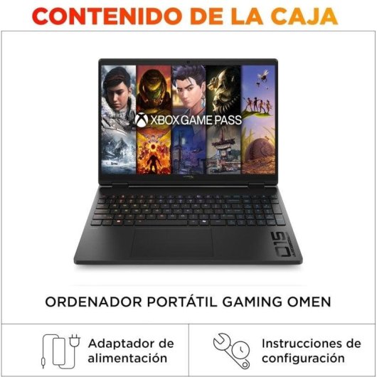 Portátil HP OMEN 15-gb0019ns 15,3" AMD Ryzen 5 240 16GB 512GB SSD RTX 5050 Windows 11