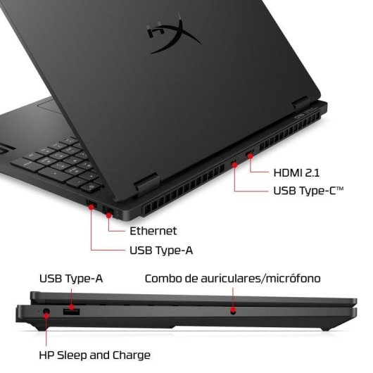 Portátil HP OMEN 15-gb0019ns 15,3" AMD Ryzen 5 240 16GB 512GB SSD RTX 5050 Windows 11